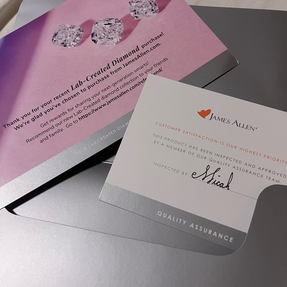 14K White Gold Lab Diamond Stud Earrings - Picture 4 of 8